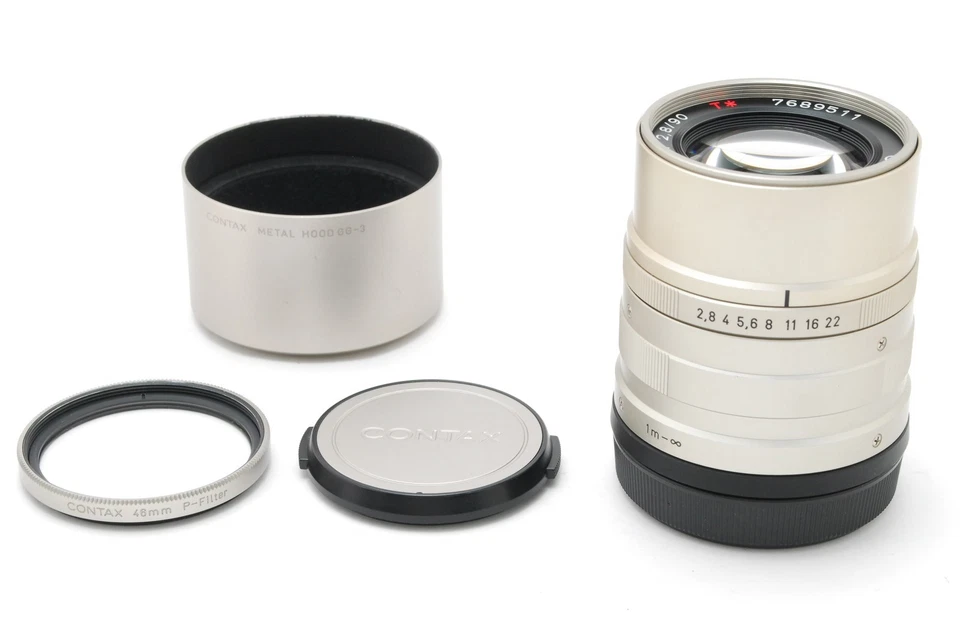 Lente CLA'D [ESTADO PERFEITO com Capuz] CONTAX Carl Zeiss Sonnar T* 90mm F2.8 G1 G2 do Japão - Imagem 2 de 4