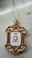 Cody Foster Pink  Gold Press for Champagne Button Christmas Ornament 4  Tall