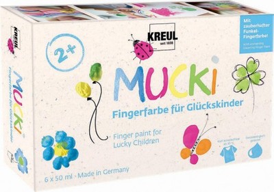 KREUL Fingerfarbe ''MUCKI'' für Glückskinder 50 ml 6er-Set auf Wasserbasis