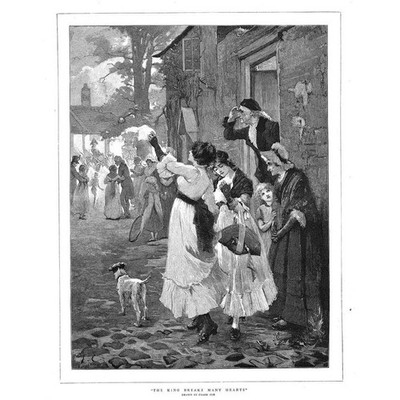 FRANK COX Der König bricht viele Herzen - Antikdruck 1885