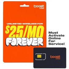 Boost Mobile SIM Kit | $25/mo Forever Unlimited Plan with Auto-Pay |...