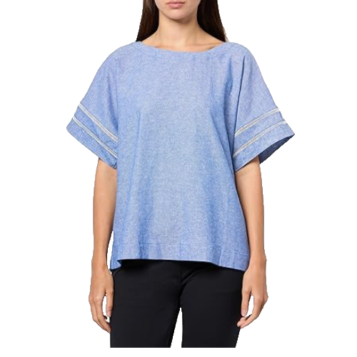 Anne Klein Women's Dolman Sleeve Blouse W Trim, Santorini Blue/Brt Wht, 3X - Bild 1 von 10
