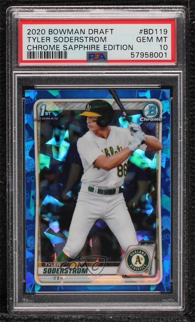 2020 Bowman Chrome Draft Sapphire Edition Tyler Soderstrom PSA 10 GEM MT 0ww3