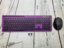 Wireless Keyboard Mouse Combo Purple Black USB