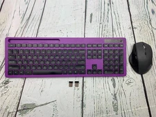 Wireless Keyboard Mouse Combo Purple Black USB