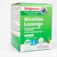 Walgreens Nicotine Lozenge 2 Mg Mint Flavor 108 Count EXP08/2026