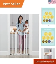 Easy Step Extra Tall Walk Thru Baby Gate, Includes 4-Inch Extension, and 4 Pa...
