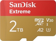 SanDisk 2TB Extreme Plus MicroSD MicroSDXC A2 V30 C10 UHS-I U3 HD 4K Memory Card