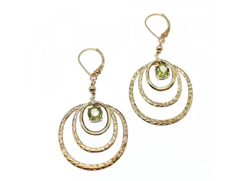 925 Sterling Silver Gold Plated Peridot Earrings - Image 2 of 4