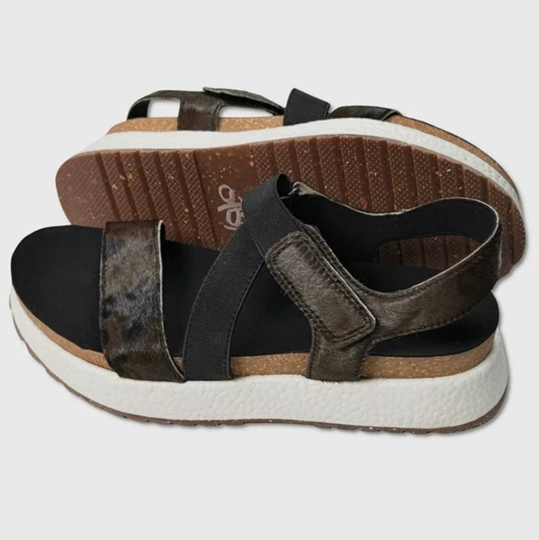 OTBT Sierra Platform Sandals - NEW Womens 7.5 Mud Brown / Moss Green  #48747-CL2
