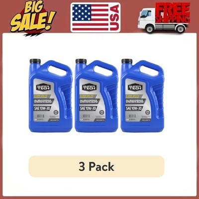 (3 pack) Super Tech All Mileage Synthetic Blend Motor Oil SAE 10W-30, 5 Quarts