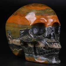 3.0" Ocean Jasper Carved Crystal Skull, Realistic, Crystal Healing