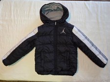 Nike Air Jordan Coat Boys M 5-6 Black Gray Winter Jacket Puffer Jumpman