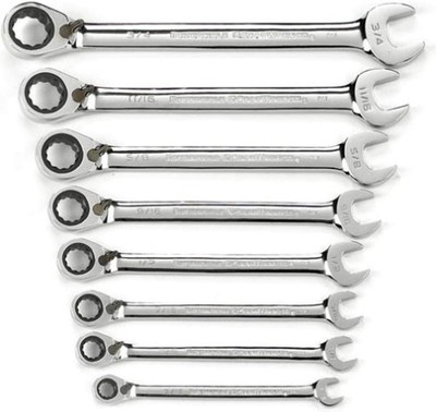 GEARWRENCH 8 Piece 72-Tooth 12 Point Reversible Ratcheting Combination SAE... 