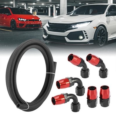 10ft 5/8'' Braided Nylon Fuel Line with AN10 End Hose Fitting Kit for CPE Oil Gas