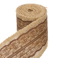 Jute Lace Ribbon, 2.18 Yards Burlap Wrapping Ribbon, Dark Brown