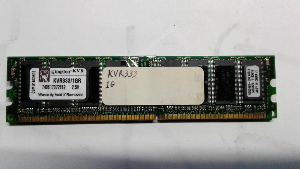 2Pcs 1Gb PC2700 (DDR-333) ECC Unbuffered 333MHZ DDR2 RAM MEMORY (KVR333/1GR) - Image 2 of 3