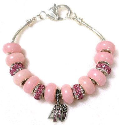 8.2'' 40 Dangle Charm Murano Lampwork Glass Beads Rhinestone Spacers Bracelet