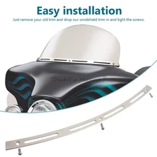 Chrome Windshield Windscreen Trim for Harley Touring Electra Street Glide 96-13