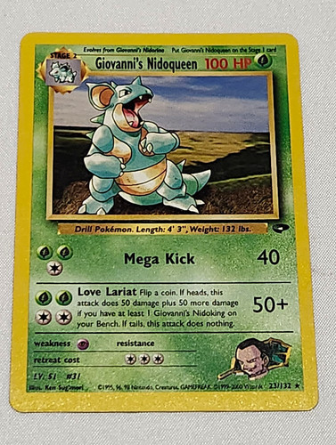 Pokemon TCG Giovanni's Nidoqueen 23/132 Gym Challenge Rare Regular 100 HP