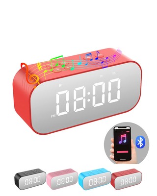 AFK Alarm Clock with Bluetooth Speaker,Digital Clock for Bedroom,Alarm Clock for