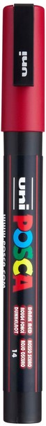 Uni Posca - Uni Posca PC3M Verfmarker Donkerrood - Ronde Punt Tot 1... NEU-image