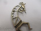 VINTAGE ZUNI INDIAN KOKOPELLI FLUTE PRIEST PIN ROCK ART BROOCH STERLING 2.5" — photo 3