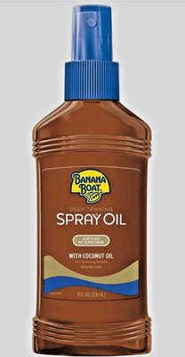 1 Banana Boat Deep Tanning Spray w Coconut Oil 8 oz, Contains No Sunscreen SPF 0