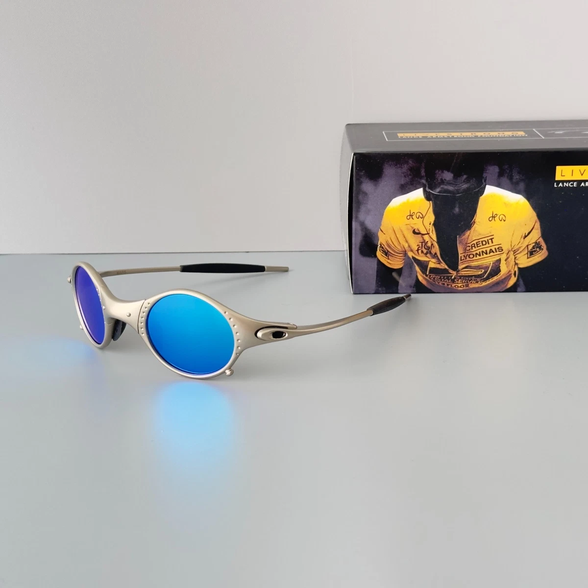 Oakley Silver Blue Sunglasses for Men for sale | eBay