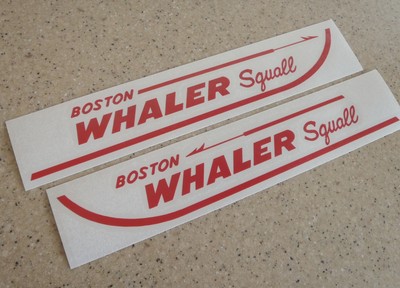 Boston Whaler Squall Vintage Boat Decals 2-Pak 13'' FREE SHIP + Free Fish Decal!
