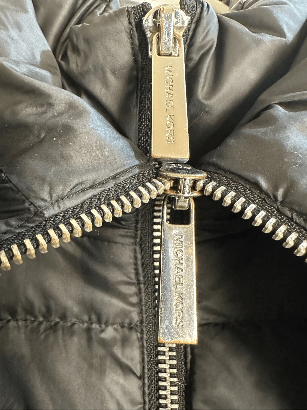 Cappotto lungo piumino Michael Kors taglia XS nero con cappuccio e bavaglino interno