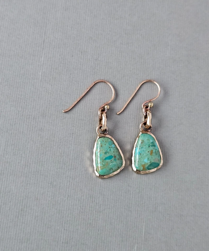 Pendientes colgantes Barse turquesa y bronce verde Foto 2 de 4