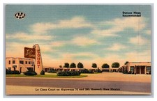 Roswell New Mexico La Cima Court Motel Duncan Hines Recommended Linen Postcard