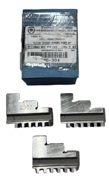 Bison 4" 3 Piece Hard Solid O.D. Jaws for Self-Centering Chucks