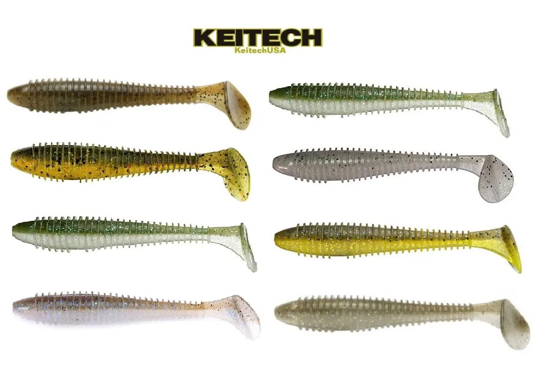 Keitech Fat Swing Impact Paddle Tail Swimbait Bass Fishing Lure 2.8/3.8