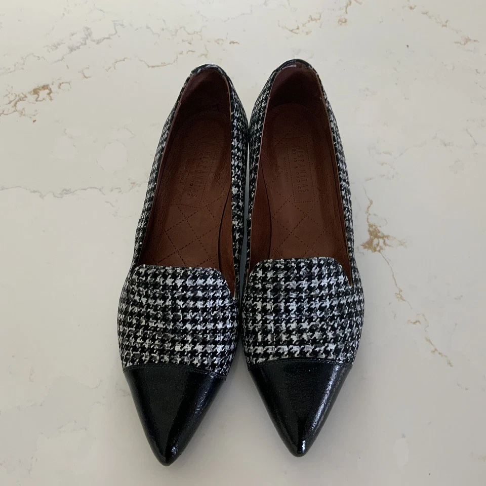 Zapatos Planos Hispanitas Tweed y Cuero Punta Talla Eur 37/US 7 Cómodos Tendencia Foto 2 de 4