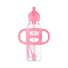 Dr. Brown  s Milestones Narrow Sippy Bottle w/100 Silicone Handles - Pink