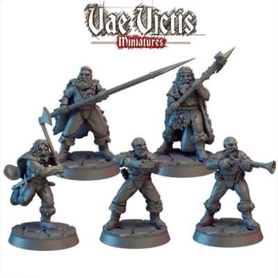Krieger aus den Bergen (5 Modelle) | z.B. für Mortheim, Frostgrave
