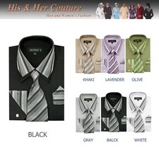 Men's fashion dress shirt 60 Cotton 40 Polyester Collar Match Tie Design A 611