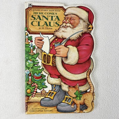Here Comes Santa Claus Golden Book By M. Hover Vintage Christmas