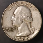 1956 WASHINGTON QUARTER 90% SILVER- FROM AN OLD COLLECTION LOT 5829