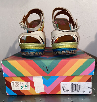 VALENTINO GARAVANI Leather & Multicolor Wedge Sandals Heels VALENTINO GARAVANI Leather & Multicolor Wedge Sandals Heels