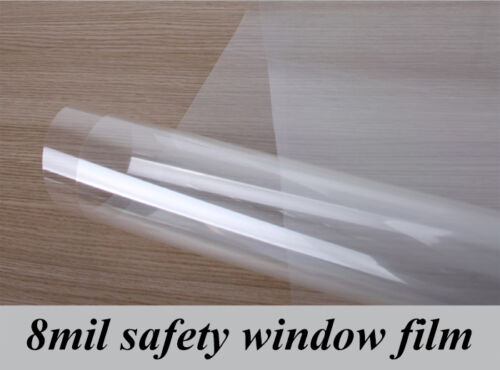 8 Mil Window Film Security and Safety Clear Clarity Absorbs Impact 90% UV Hot US - Picture 1 of 12