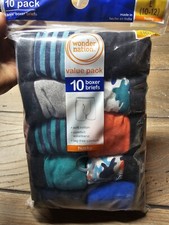 Boy's Boxer Briefs 10-Pack L 10-12 Husky Boys Boxer Briefs Wonder Nation Brand