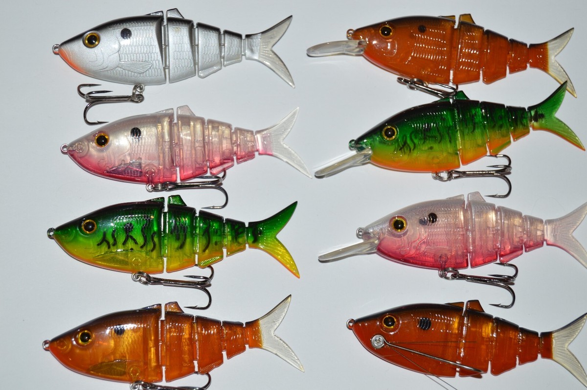 best segmented fishing lures 8 lures kicktail segmented swimbaits jointed bass lures 4