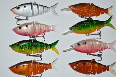 8 lures kicktail segmented swimbaits jointed bass lures 4" assortment | eBay 8 lures kicktail segmented swimbaits jointed bass lures 4" assortment | eBay