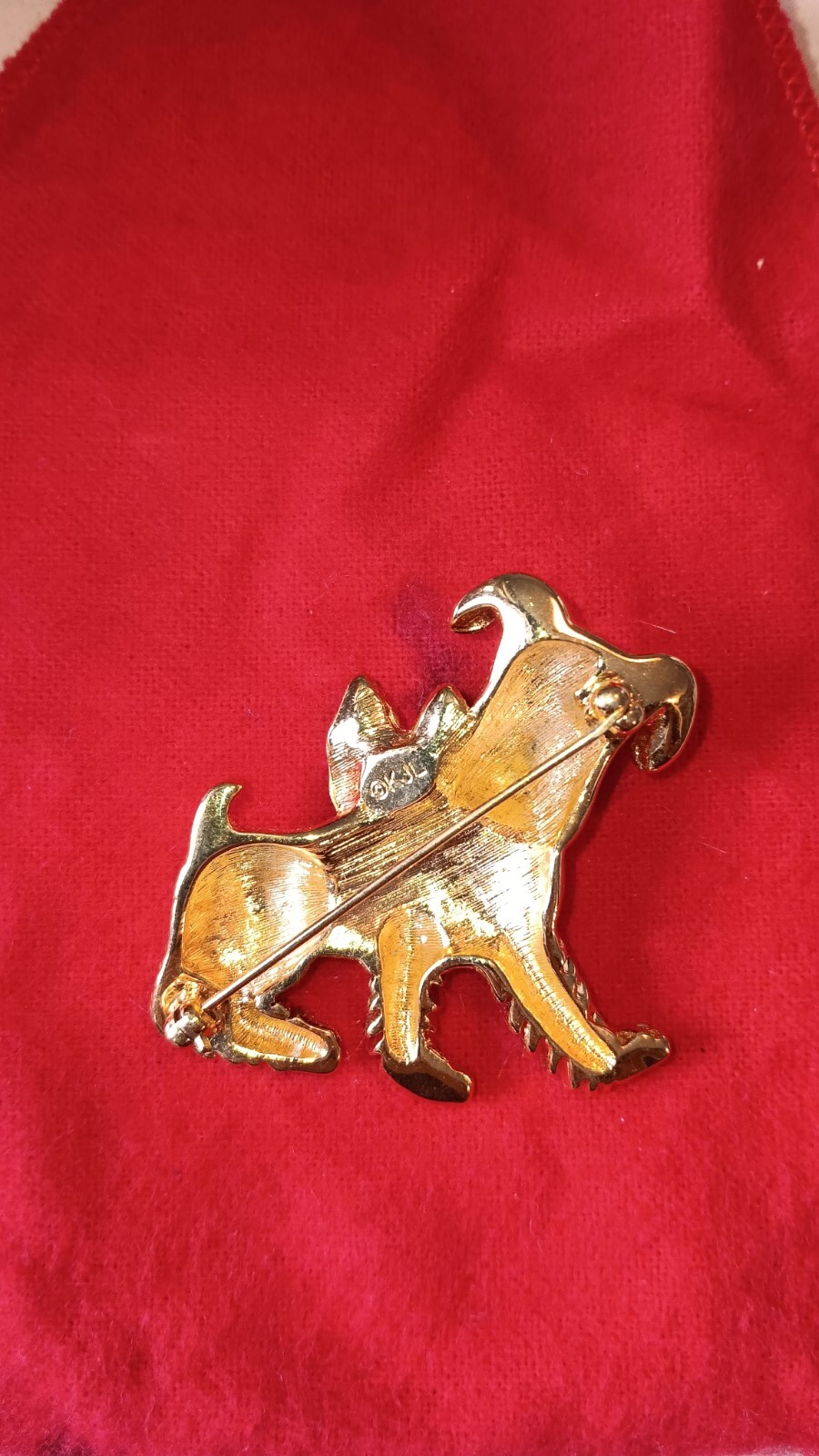 Vintage KJL Kenneth Jay Lane Dog Rhinestone Brooch - image 2