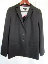 Ann Taylor Jacket Blazer Size 4 Charcoal Gray Wool