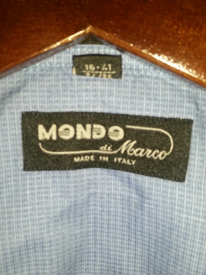 Camisa de Vestir Mondo di Marco Hecha en Italia 16 34/35 Azul Foto 2 de 4