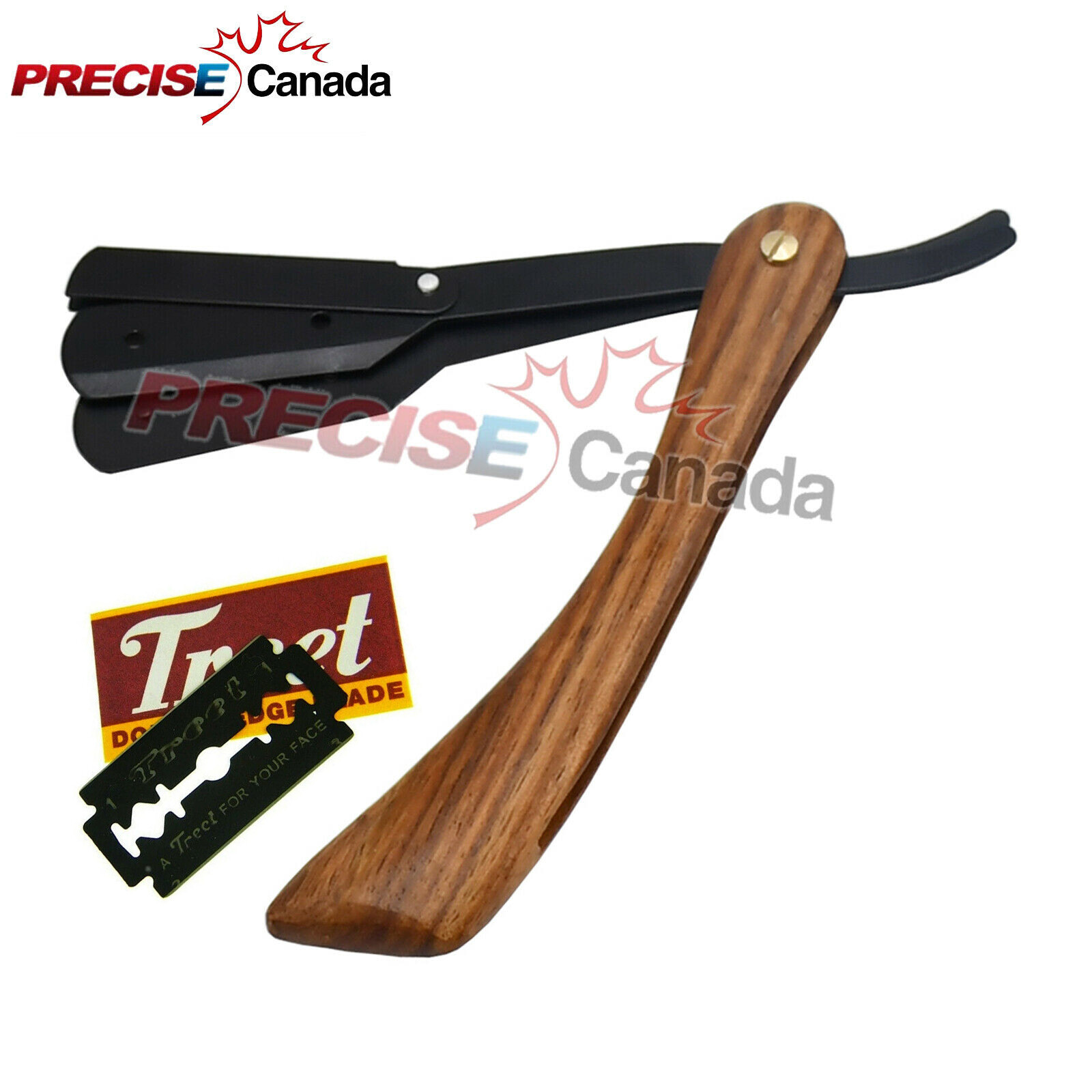 Wood Professional Barber Hair Shaving Razor Straight Edge Fo